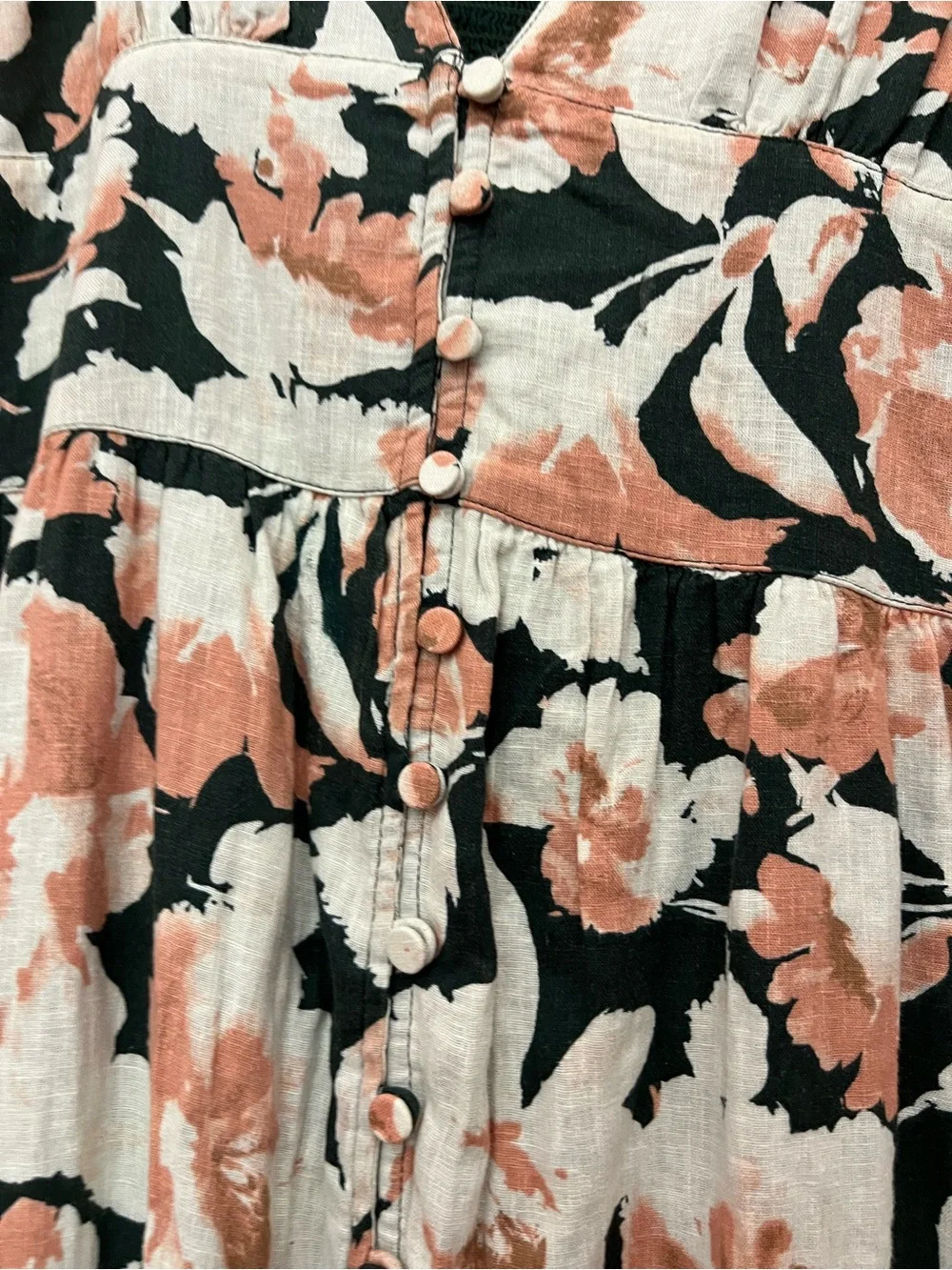 NWT Abercrombie & Fitch Green Floral Button Front Maxi Dress Medium